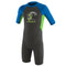 Toddler Reactor-2 2mm Back Zip S/S Spring - Pojkar - grafit/dayglow/ocean